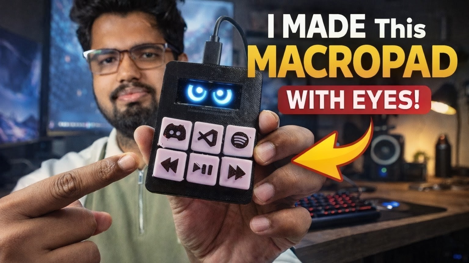 How to make DIY Macropad With Animated Eyes & Productive keys